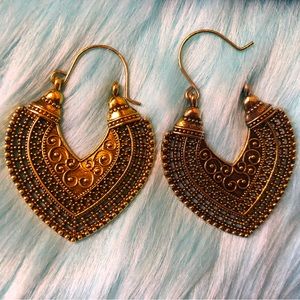 Golden Tone Silver Plated Vintage Statement Earring